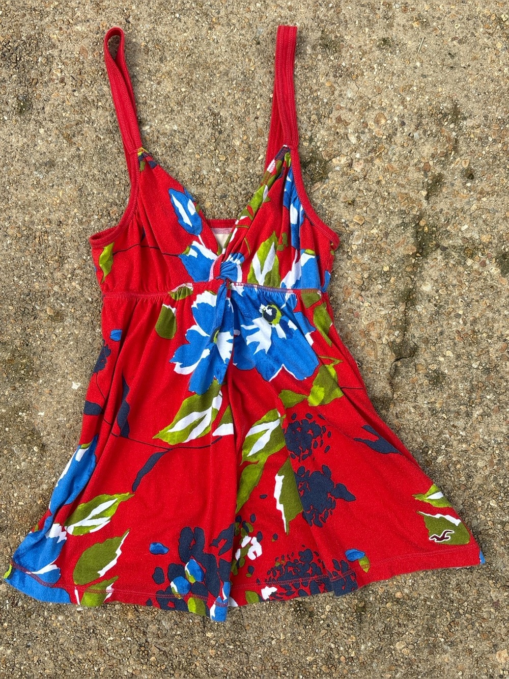 Y2K Hollister Red Floral babydoll top